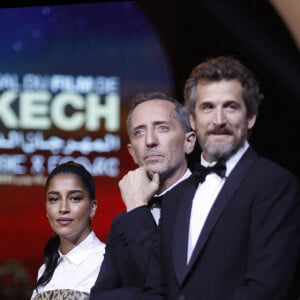 Leila Bekhti, Gad Elmaleh et Guillaume Canet - 19e édition du Festival International du Film de Marrakech (FIFM) au Palais des Congrès à Marrakech, le 19 novembre 2022. © Denis Guignebourg/Bestimage