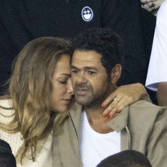 Mélissa Theuriau et son mari Jamel Debbouze - People assistent au match aller de la Ligue des Champions entre le Paris Saint-Germain et la Juventus (2-1) au Parc des Princes à Paris le 6 septembre 2022. 