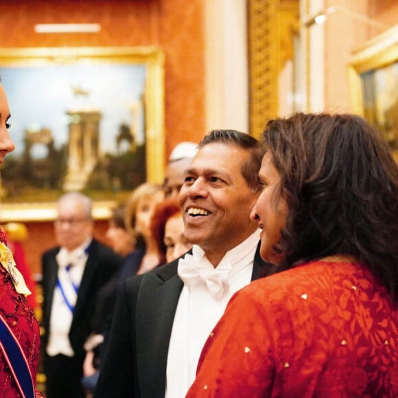 Kate Middleton - La famille royale d'Angleterre lors de la réception des corps diplômatiques au palais de Buckingham à Londres le 6 décembre 2022.