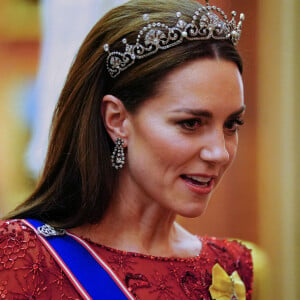 Kate Middleton, princesse de Galles - La famille royale d'Angleterre lors de la réception des corps diplômatiques au palais de Buckingham à Londres.