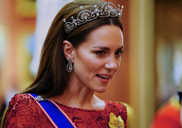 Kate Middleton, princesse de Galles - La famille royale d'Angleterre lors de la réception des corps diplômatiques au palais de Buckingham à Londres.