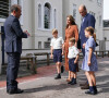 Le prince William, duc de Cambridge et Catherine Kate Middleton, duchesse de Cambridge accompagnent leurs enfants George, Charlotte et Louis à l'école Lambrook le 7 septembre 2022. 