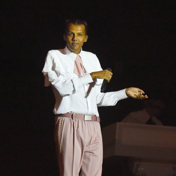 Concert de Stromae au festival Rock en Seine dans le parc de Saint Cloud le 28 août 2022. 