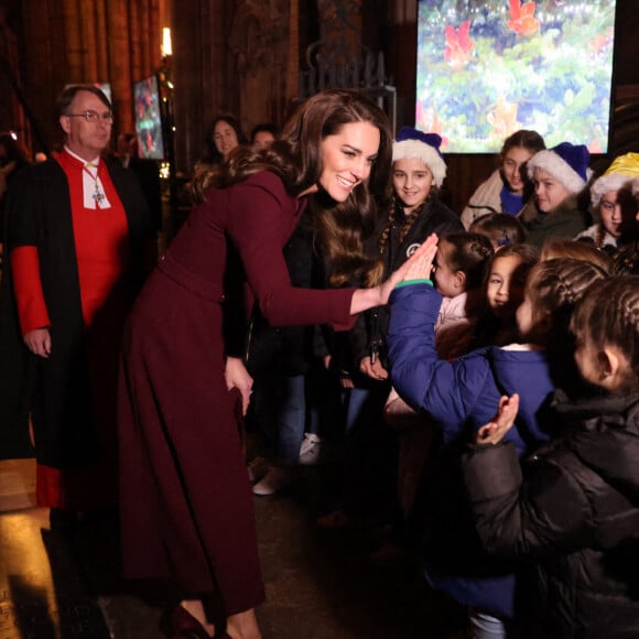 Catherine (Kate) Middleton, princesse de Galles, arrive pour le "Together at Christmas" Carol Service à l'abbaye de Westminster à Londres, Royaume uni, le 15 décembre 2022. 