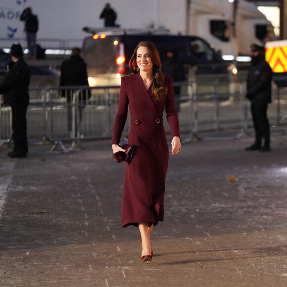 Catherine (Kate) Middleton, princesse de Galles, arrive pour le "Together at Christmas" Carol Service à l'abbaye de Westminster à Londres, Royaume uni, le 15 décembre 2022. 