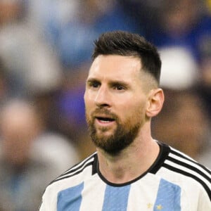 Lionel Messi - Match "Argentine - Croatie (3-0)" lors de la Coupe du Monde 2022 au Qatar, le 13 décembre 2022.