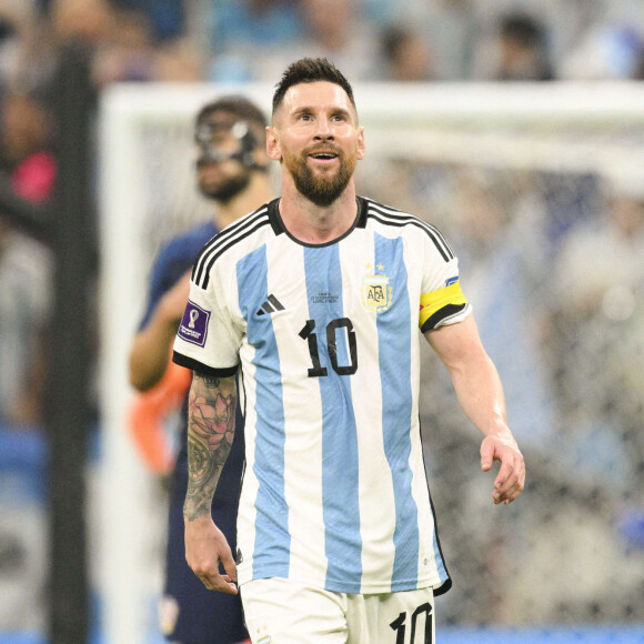 Lionel Messi - Match "Argentine - Croatie (3-0)" lors de la Coupe du Monde 2022 au Qatar, le 13 décembre 2022.