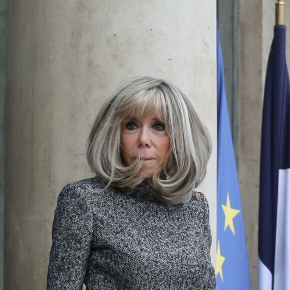 Brigitte Macron reçoit la première dame de l'Ukraine Olena Zelenska au palais de l'Elysée à Paris le 12 décembre 2022. © Stéphane Lemouton / Bestimage 
