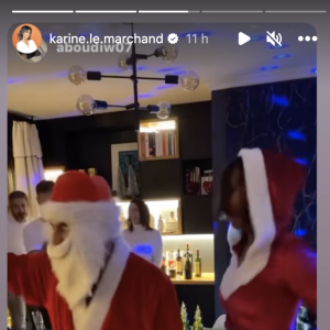 Karine Le Marchand lors d'une soirée de Noël avec des amis - Instagram