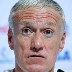 Didier Deschamps lors de la conférence de presse avant la finale France / Argentine lors de la coupe du monde FIFA Qatar à Doha. © William Volcov/ZUMA Press Wire / Bestimage