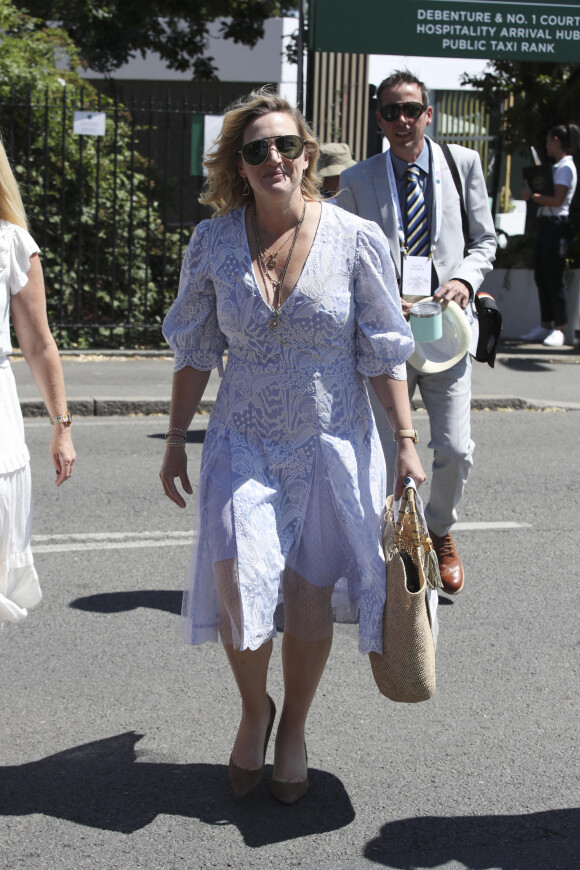 Kate Winslet à la finale messieurs du tournoi de Wimbledon au All England Lawn Tennis and Croquet Club à Londres, Royaume Uni, le 10 juillet 2022.