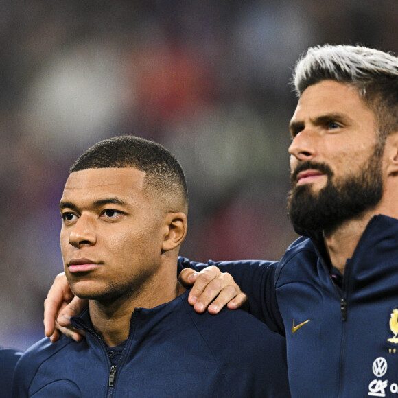 Kylian Mbappe (Fra) / Olivier Giroud (Fra) - Match de la 5ème et avant-dernière journée de Ligue des nations entre la France et l'Autriche (2-0) au Stade de France à Saint-Denis le 22 septembre 2022.