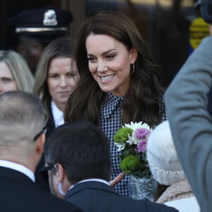 Catherine (Kate) Middleton, princesse de Galles, arrive pour visiter le Centre sur l'enfant en développement de l'Université Harvard de Cambridge à Boston, Massachusetts, Etats-Unis, le 2 décembre 2022. 