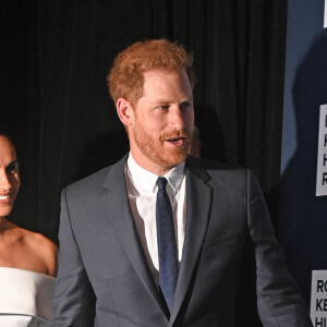 Le prince Harry et Megan Markle au photocall de la soirée de gala "Robert F. Kennedy Human Rights Ripple of Hope 2022" à l'hôtel Hilton de New York City, New York, Etats-Unis, le 6 décembre 2022. 