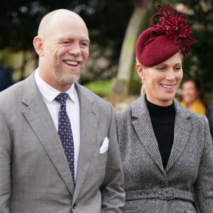 Zara Philipps et Mike Tindall - La famille royale d'Angleterre assiste au service religieux de Noël à l'église St Mary Magdalene à Sandringham, Norfolk.