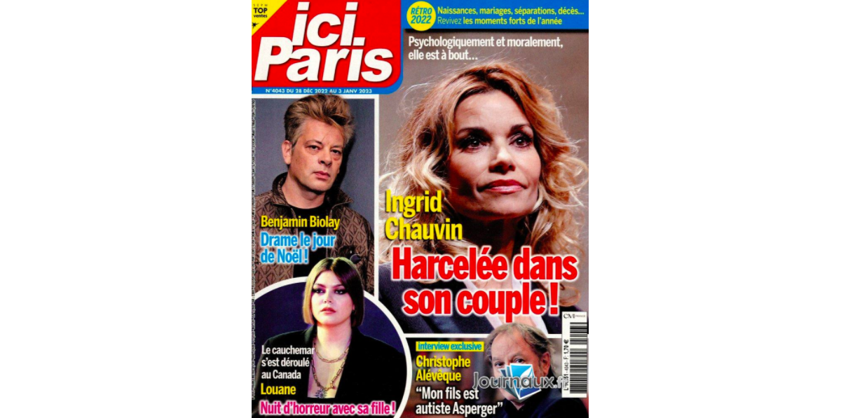 Photo Couverture du magazine Ici Paris n°4043, paru le 28 décembre 2022. Purepeople Photo Couverture du magazine Ici Paris n°4043, paru le 28 décembre 2022. Purepeople