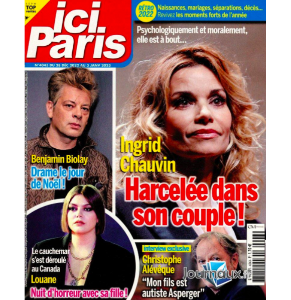 Couverture du magazine Ici Paris n°4043, paru le 28 décembre 2022.