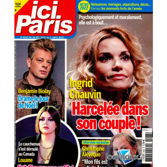 Couverture du magazine Ici Paris n°4043, paru le 28 décembre 2022.