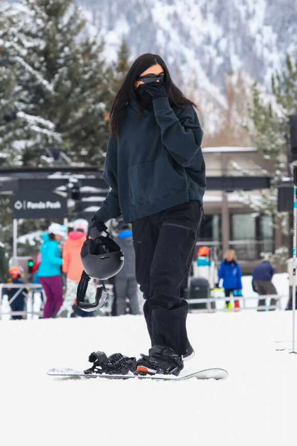Exclusif - Kylie Jenner et sa fille Stormi ont dévalé les pistes de Buttermilk à Aspen, Colorado, Etats-Unis, le 31 décembre 2022.