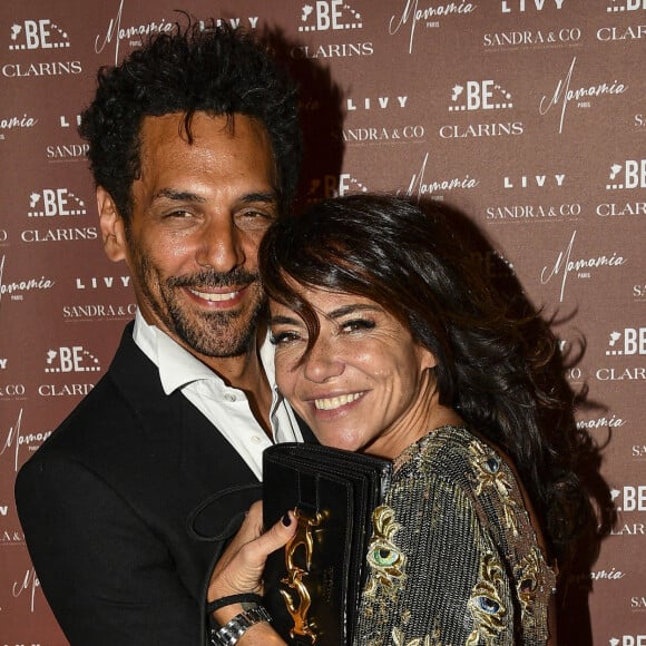 Exclusif - Sandra Sisley avec son mari Tomer Sisley - Soirée du 49e anniversaire de Sandra Sisley et les 6 ans de "Retrouvite" avec son mari Tomer au restaurant Mamamia à Paris © Pierre Perusseau/Bestimage 