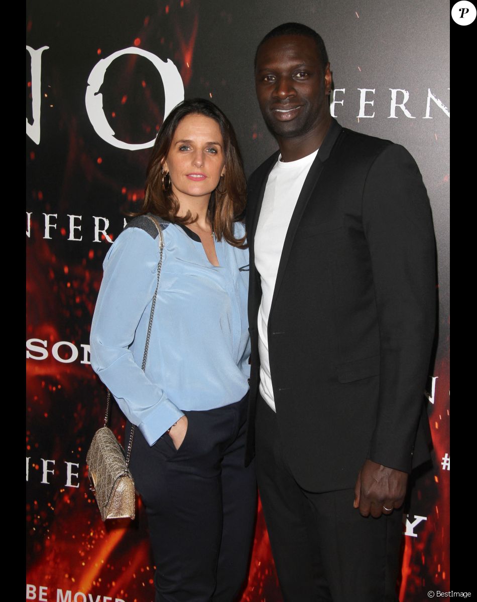 Hélène Sy et son mari Omar Sy à la première de Inferno au théâtre DGA à Los Angeles, le 25 octobre 2016.