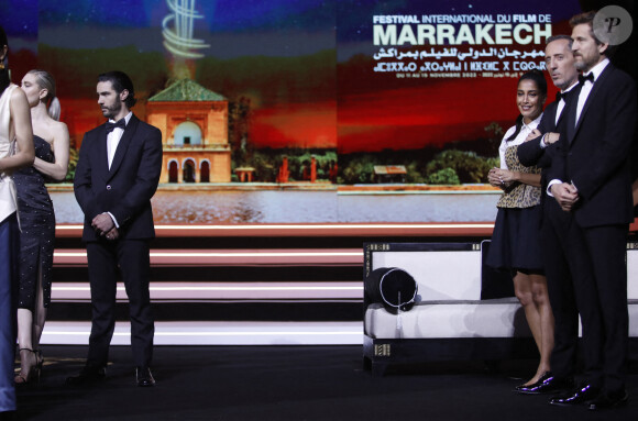 Tahar Rahim et Leila Bekhti lors de la cérémonie de clôture de la 19ème édition du Festival International du Film de Marrakech (FIFM) au Palais des Congrès à Marrakech, le 19 novembre 2022. © Denis Guignebourg/Bestimage 