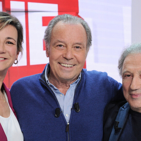 Exclusif - Virginie Hocq, Michel Leeb et Michel Drucker - Enregistrement de l'émission Vivement dimanche au studio Gabriel, présentée par M.Drucker, et diffusée sur France 3, le 08 janvier 2023. © Guillaume Gaffiot / Bestimage