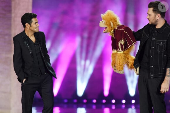 Exclusif - Jamel Debbouze, Jeff Panacloc et Jean-Marc lors de la soirée du grand gala du "Marrakech du Rire 2022" pour la 10ème édition au palais El Badiî à Marrakech, Maroc, le 18 juin 2022. © Rachid Bellak/Bestimage 