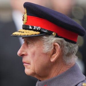 Le roi Charles III d'Angleterre - Les membres de la famille royale d'Angleterre et les personnalités lors du "Remembrance Sunday Service" à Londres le 13 novembre 2022. 