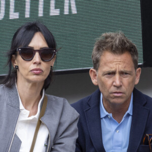 Daniel Riolo et sa compagne Géraldine Maillet - Célébrités dans les tribunes des internationaux de France de Roland Garros à Paris le 30 mai 2022. © Cyril Moreau - Dominique Jacovides/Bestimage