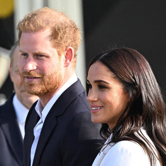 Le prince Harry, duc de Sussex, et Meghan Markle, duchesse de Sussex assistent à un engagement à la veille des Jeux Invictus aux Pays-Bas, à La Haye. 