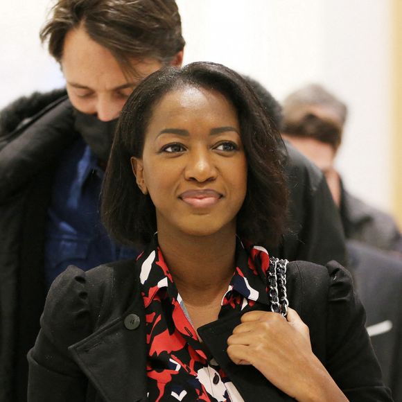 Hapsatou Sy et son compagnon Vincent Cerutti - Procès contre E.Zemmour pour "injure raciale" envers Hapsatou Sy au tribunal correctionnel de Paris. © Jonathan Rebboah / Bestilmage