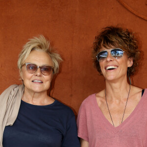 Muriel Robin et sa femme Anne Le Nen au village des Internationaux de France de Tennis de Roland Garros à Paris le 2 juin 2018. © Dominique Jacovides-Cyril Moreau / Bestimage 