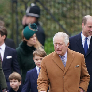 Le roi Charles III, Camilla - La famille royale d'Angleterre assiste au service religieux de Noël à l'église St Mary Magdalene à Sandringham, Norfolk le 25 décembre 2022. 