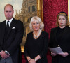 Le prince William, prince de Galles, la reine consort Camilla Parker Bowles, Penny Mordaunt - Personnalités lors de la cérémonie du Conseil d'Accession au palais Saint-James à Londres, pour la proclamation du roi Charles III d'Angleterre. Le 10 septembre 2022 