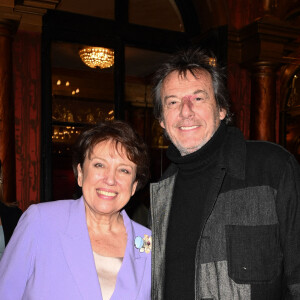 Exclusif - Roselyne Bachelot et Jean-Luc Reichmann - 100ème de la pièce "Je préfère qu'on reste ensemble" au Théâtre des Variétés à Paris le 12 janvier 2023. © Coadic Guirec/Bestimage