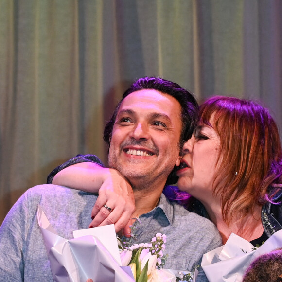Exclusif - Michèle Bernier et Olivier Sitruk - 100ème de la pièce "Je préfère qu'on reste ensemble" au Théâtre des Variétés à Paris le 12 janvier 2023. © Coadic Guirec/Bestimage