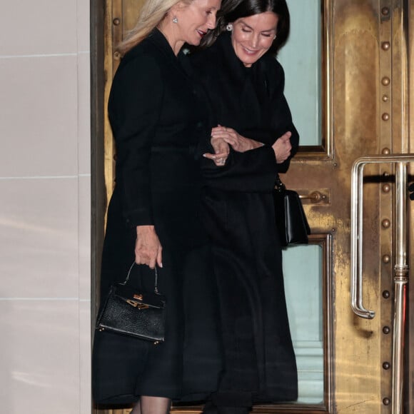 Letizia d'Espagne et Marie Chantal de Grèce (Miller) au dîner avant les obsèques de Constantin II, Athènes, Grèce, 15 janvier 2023. Photo by Gtres/ABACAPRESS.COM