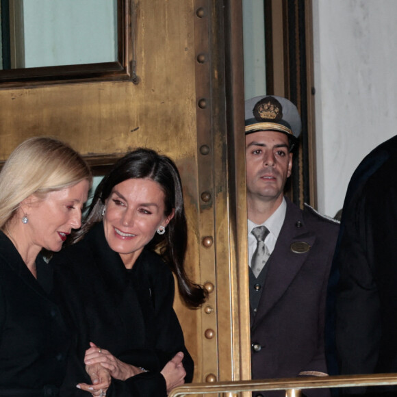 Letizia d'Espagne et Marie Chantal de Grèce (Miller) au dîner avant les obsèques de Constantin II, Athènes, Grèce, 15 janvier 2023. Photo by Gtres/ABACAPRESS.COM