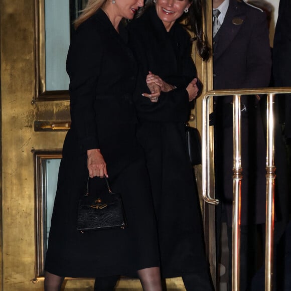 Letizia d'Espagne et Marie Chantal de Grèce (Miller) au dîner avant les obsèques de Constantin II, Athènes, Grèce, 15 janvier 2023. Photo by Raul Terrel/ABACAPRESS.COM