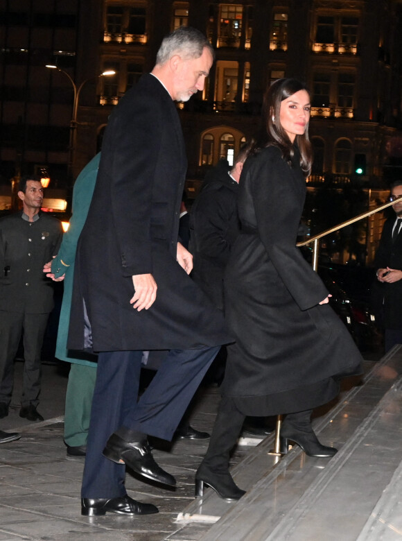 Felipe VI d'Espagne arrive avec la reine Letizia à l'hôtel Grande-Bretagne à Athènes pour les obsèques du roi Constantin de Grèce. 15 janvier 2023 / Photo by Splash News/ABACAPRESS.COM