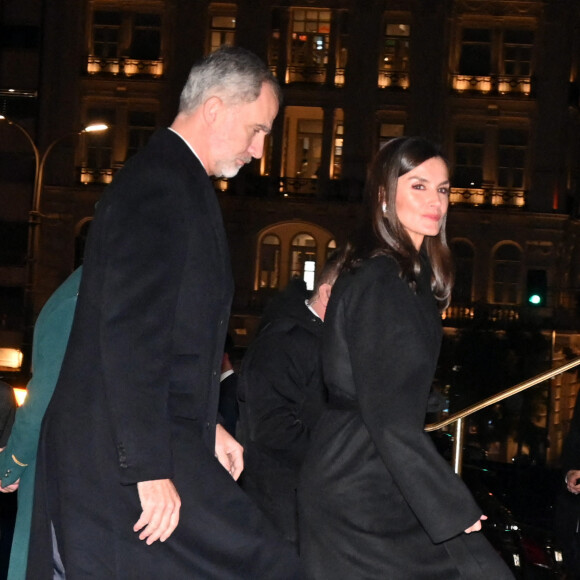 Felipe VI d'Espagne arrive avec la reine Letizia à l'hôtel Grande-Bretagne à Athènes pour les obsèques du roi Constantin de Grèce. 15 janvier 2023 / Photo by Splash News/ABACAPRESS.COM