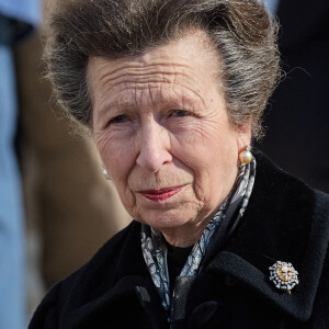 La princesse Anne d'Angleterre - Sorties des obsèques du roi Constantin II de Grèce en la cathédrale métropolitaine d'Athènes, Grèce, le 16 janvier 2023. © Cyril Moreau/Bestimage 