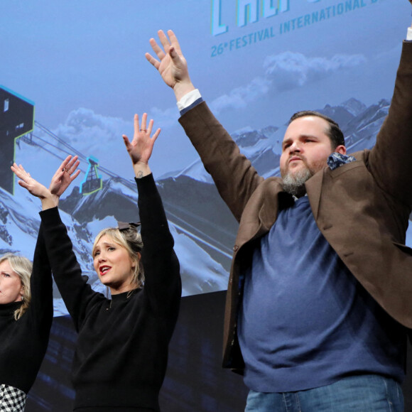 Stéphane Foenkinos, Camille Chamoux, Karin Viard, Bérangère Krief, Antoine Bertrand - Cérémonie d'ouverture du 26e Festival international du film de comédie de l'Alpe d'Huez, le 16 janvier 2023. © Dominique Jacovides / Bestimage