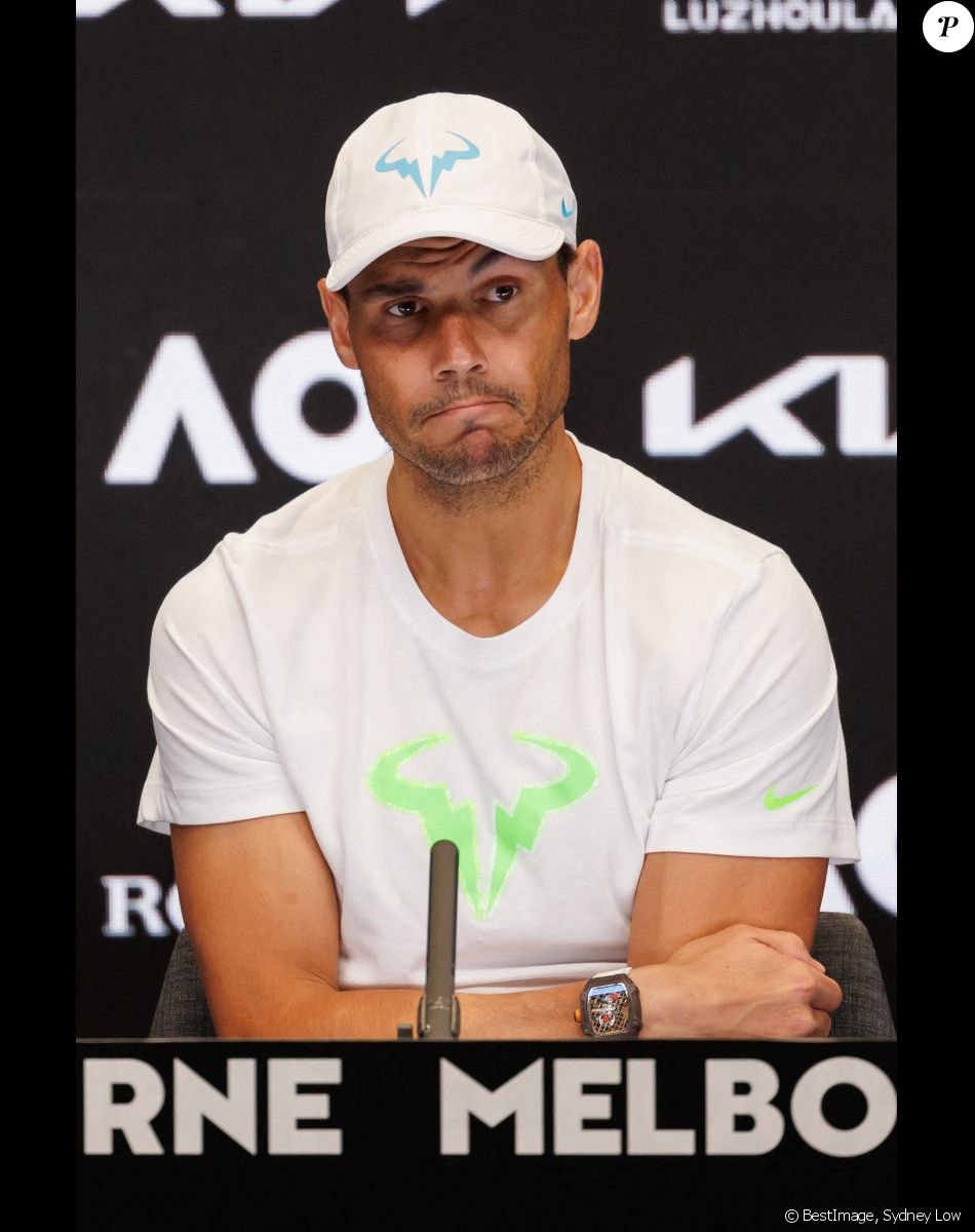 Rafael Nadal en conférence de presse lors du tournoi de l'Open d'Australie à Melbourne, le 18 janvier 2023. © Sydney Low/CSM via Zuma Press/Bestimage