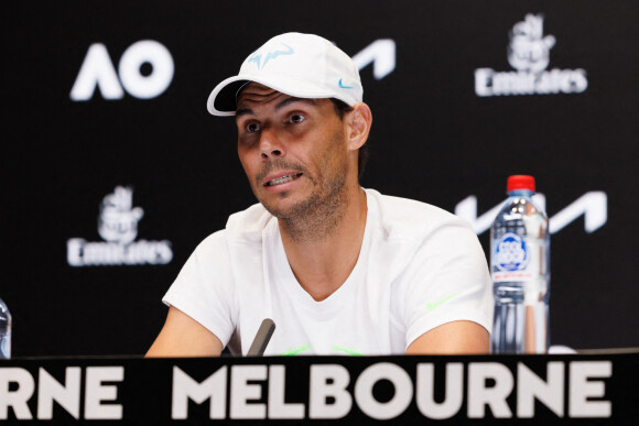 Rafael Nadal en conférence de presse lors du tournoi de l'Open d'Australie à Melbourne, le 18 janvier 2023. © Sydney Low/CSM via Zuma Press/Bestimage