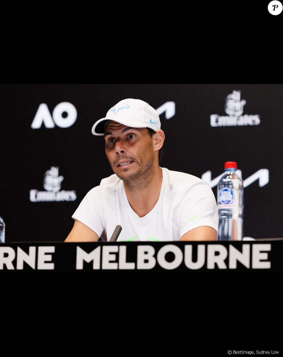 Rafael Nadal en conférence de presse lors du tournoi de l'Open d'Australie à Melbourne, le 18 janvier 2023. © Sydney Low/CSM via Zuma Press/Bestimage
