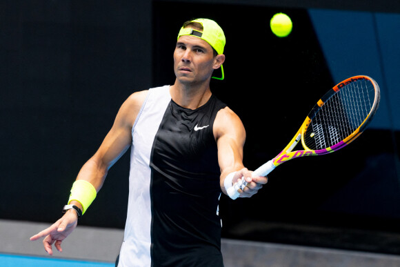 L'Espagnol Rafael "Rafa" Nadal s'entraîne avant l'Open d'Australie 2023 au Melbourne Park à Melbourne, Australie, le 13 janvier 2023 . © Chris Putnam/Zuma Pres/Bestimage 