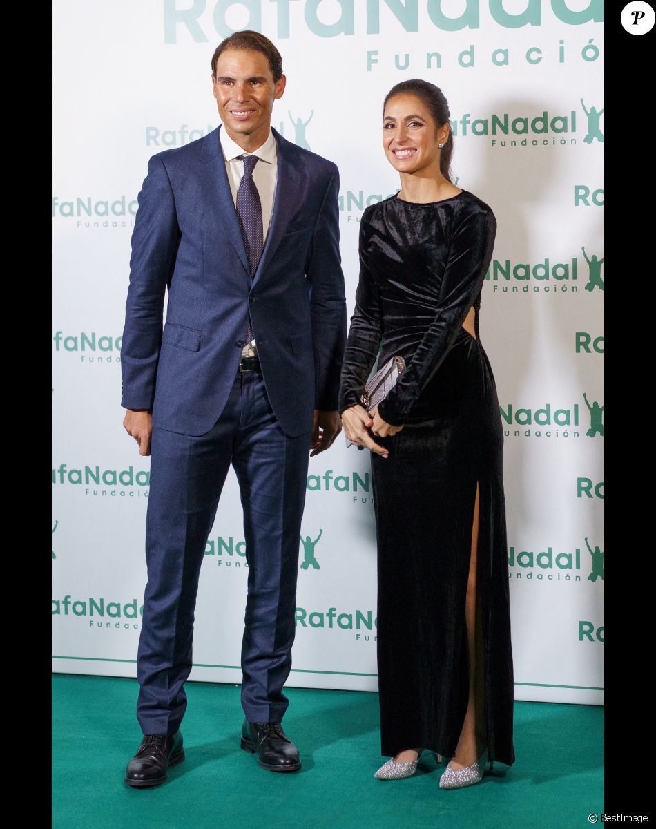 Rafael Nadal et sa femme Xisca Perello - Photocall de la cérémonie du 10ème anniversaire de la fondation Rafael Nadal à Madrid le 18 novembre 2021.