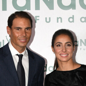 Rafael Nadal et sa femme Xisca Perello - Photocall de la cérémonie du 10ème anniversaire de la fondation Rafael Nadal à Madrid le 18 novembre 2021. 